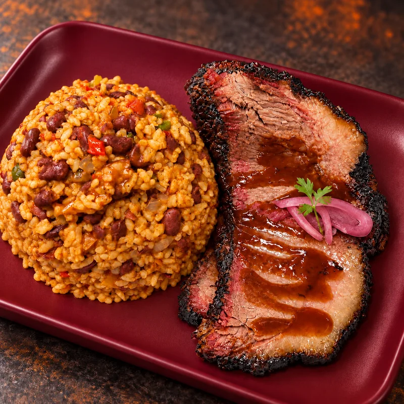 Brisket con arroz mamposteao